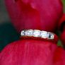 Vintage Italian Emerald Cut Diamond Ring - Unique Eternity Ring Image 6