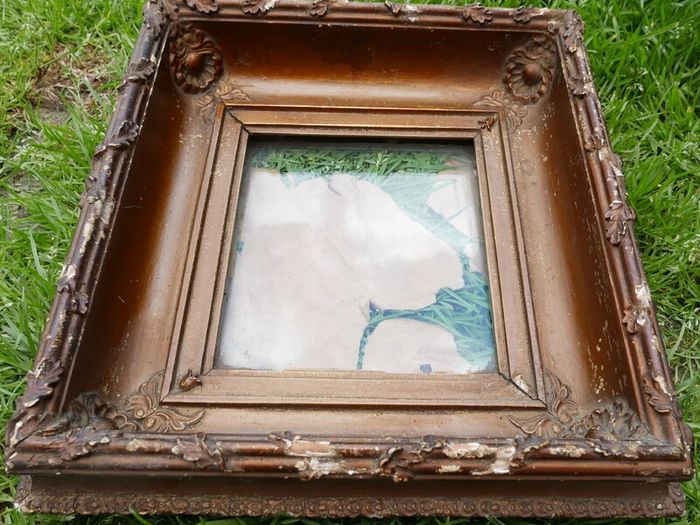 Antique Stunning 19th Century Ornate Gilt Gesso Box Frame Heavy Old Frame 12" x 11,5"