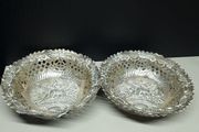 Pair of antique sterling silver dishes, fully hallmarked Birmingham 1896.
