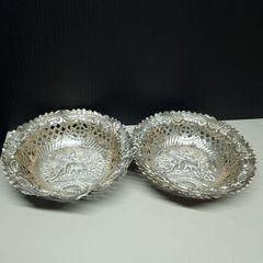 Pair of antique sterling silver dishes, fully hallmarked Birmingham 1896.