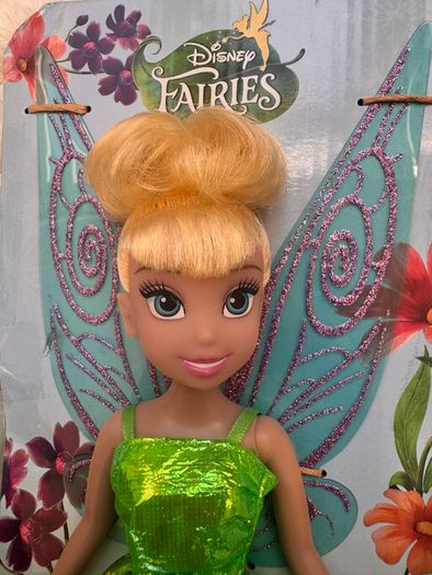 Disney Fairies Jakks Pacific Tinker Bell Fashion Doll approx. 23cm. Damaged Box and wing - a bit Please see photos