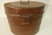 Late Victorian metal hat box.