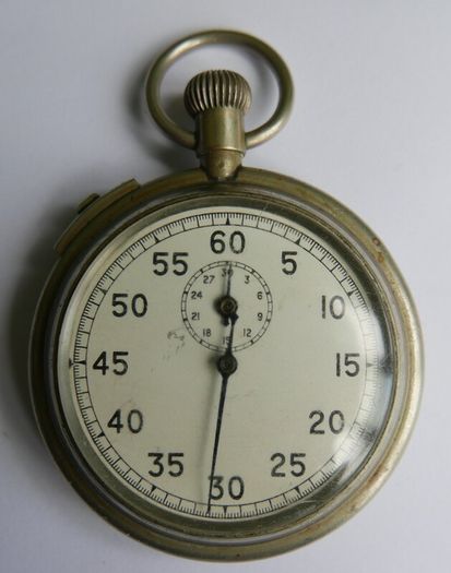 Military Pocket Watch Stopwatch Timer Antique CUPREL Dennison Watch Case (works well)