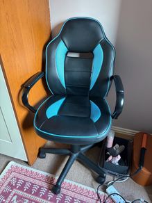 Argos Home MidBack Gaming and Office Chair in Blue & Black