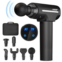 MKHS Deep Tissue Massage Gun - 30 Speeds, 6 Heads & Carry Case Massage gun, MKHS, muscle massager, deep tissue massage, Theragun alternative, percussion massager, fitness recovery, sports massage, physio tool, back pain relief, tight muscles, gym reco