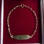 Vintage Solid 9K Gold Tennis Id Nameplate Link   Bracelet length 7,5" - 2,2g Image 4