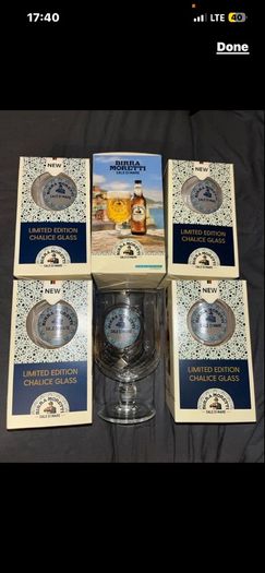 Birra Moretti Sale di mare Pint Glass Beer Limited edition