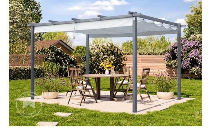 3 x 4m Pergola with retractable canopy roof
