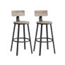 Set of 2  Bar Stools Industrial Design Easy Assembly Vintage Brown Ink Black Image 4
