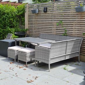 6 seater almost new rattan dining set