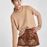 Zara Leather Embroidered Mini Skirt Image 7