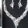 Silver Crystal  Bride's Designer Neck Piece and Earrings Image 2
