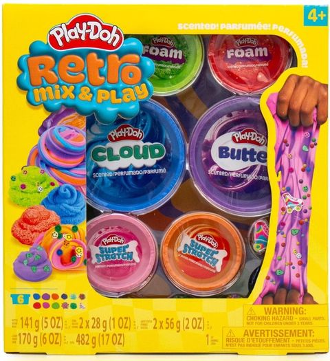 Retro Mix & Play Scented Compounds Set, for Kids Cloud, Butter, Foam & Super Stretch