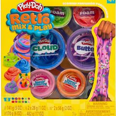 Retro Mix & Play Scented Compounds Set, for Kids Cloud, Butter, Foam & Super Stretch