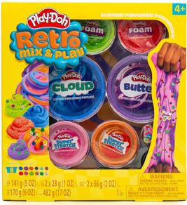 Retro Mix & Play Scented Compounds Set, for Kids Cloud, Butter, Foam & Super Stretch