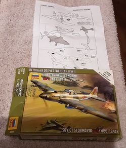 snap together aeroplane kit,  paint and brushes