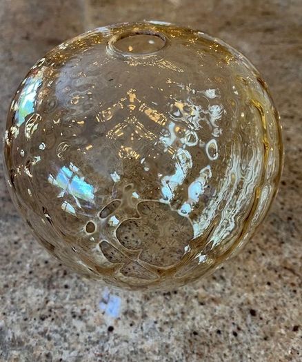 Glass Ceiling Light Shade In Prestine Vintage Condition. Stunning Gold / Amber Hue Colouring. Beautiful