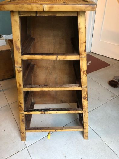 Solid wood bamboo and rattan weave 4 drawer chest of drawers