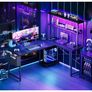 L Shaped Gaming Desk with LED Lights & Power Outlet Image 8