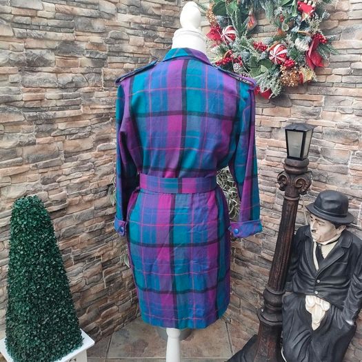 Vintage plaid purple and blue Blazer Dress
