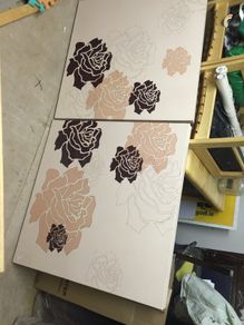 Two large pictures on canvas