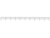 Garden Fence with Spear Top Steel 17x0.8 m Black