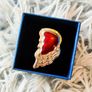 Unique design ring with a red angel wing stone Image 2