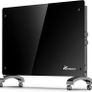 Electric Heater 2000W Flat Glass Panel Black or White  Wall or Free-Standing Image 2