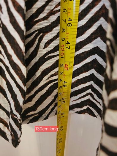 Brown cream zebra print shirt dress size 10-12 (viscose)