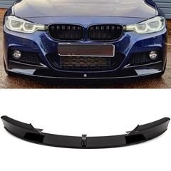 F30 gloss black front lip splitter