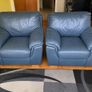Deep Green Leather 3-Seater Sofa + 2 Matching Armchairs Image 3