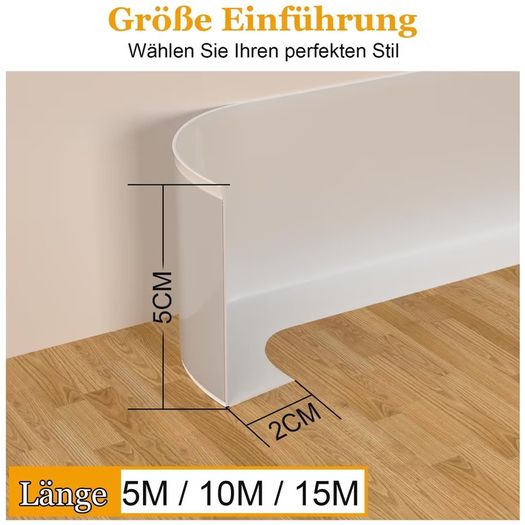 Brand New Flexible Self-Adhesive Skirting Board 15m