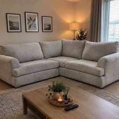 Grey corner L shaped sofa