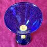 Murano Style Cobalt Blue And Yellow Glass Stemmed Goblet Image 5