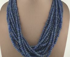 Vintage African Style Irregular Shape Cobalt Blue - 6.5mm-7.5mm Glass Beads Strand
