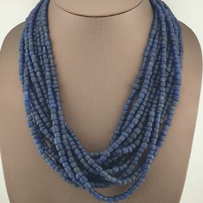 Vintage African Style Irregular Shape Cobalt Blue - 6.5mm-7.5mm Glass Beads Strand