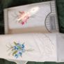 two cambric handkerchiefs with hand embroidery new in packaging Image 2