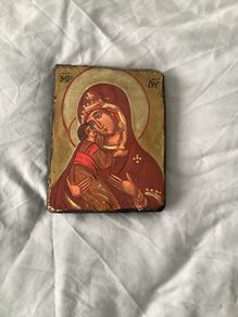Hand Painted Madonna and child Icon