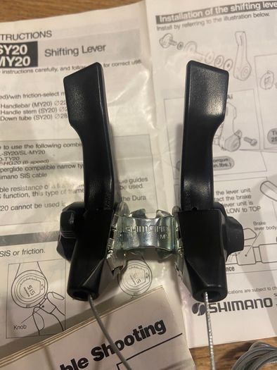 New Old Stock NOS 1989 Shimano Tourney SL-SY20 Stem Mount 6 Speed Or Friction Shifters