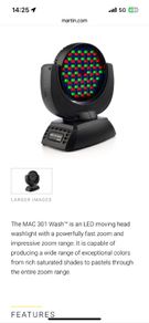 moving head Martin Mac 301 wash