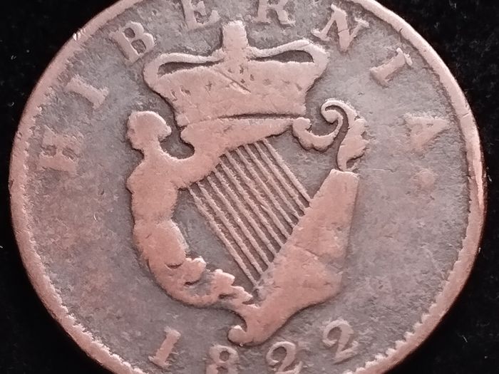 #406 - Hibernia - Ireland - 1822 - Half Penny