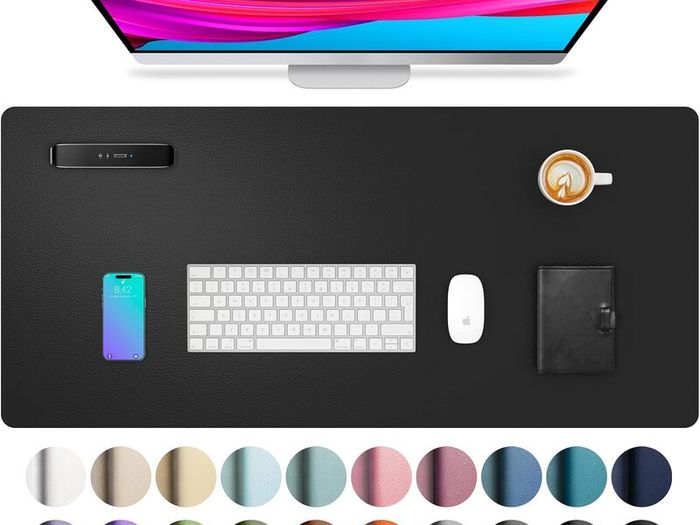 Leather Desk Pad Protector,Mouse Mat,Office Desk Mat,Non-Slip PU Leather Desk Blotter,Laptop Desk Pad,Waterproof Desk Writing Pad for Office and Home