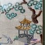 Vintage Chinese Embroidery Framed Bird & Floral Textile Art Image 4