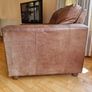 brown leather sofa and arm chair Image 4