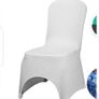 Universal 100pcs Chair Covers White Arched Front Slip Spandex Lycra Wedding Part Image 8