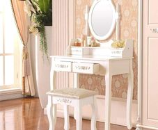 Dressing Table with Padded Stool FREE DELIVERY