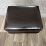 2 Italian Brown leather sofas and footstools Image 5