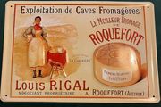 Roquefort Cheese advertisement tin sign