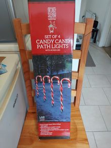 Set of 4 Candy Cane Path Lights