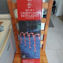 Set of 4 Candy Cane Path Lights
